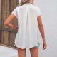 thumbnail image 5 of Fiudx Camisas de Mujer Moda de Mujer Color Vendido Solapa Cuello Bajo Cintura Cómoda Camiseta Suelta Blusa de Manga Corta Tops Casuales, 5 of 5