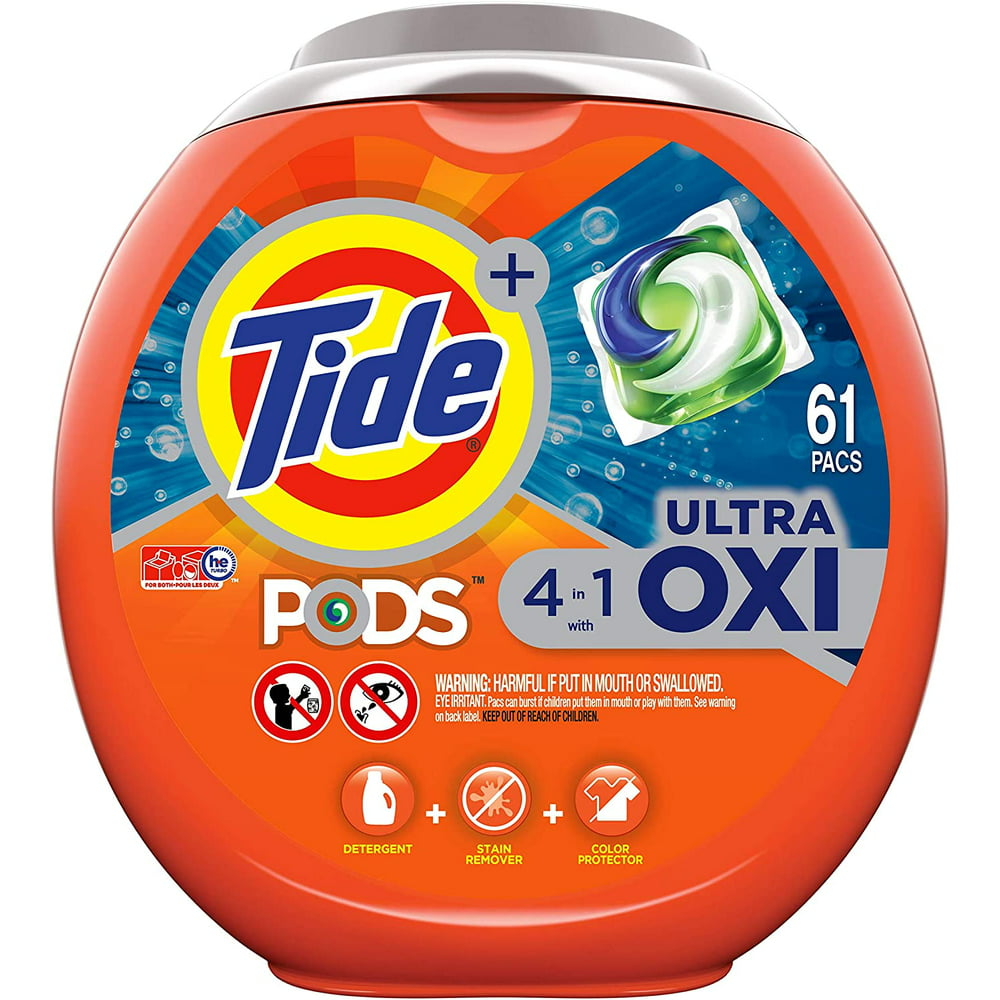 Tide PODS 4 in 1 Ultra Oxi Laundry Detergent Soap PODS, High Efficiency