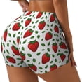 thumbnail image 2 of Vsdgher Strawberry print Workout Shorts for Women Seamless Soft Smooth Gym Yoga Scrunch Active Exercise Fitness Shorts, 2 of 8