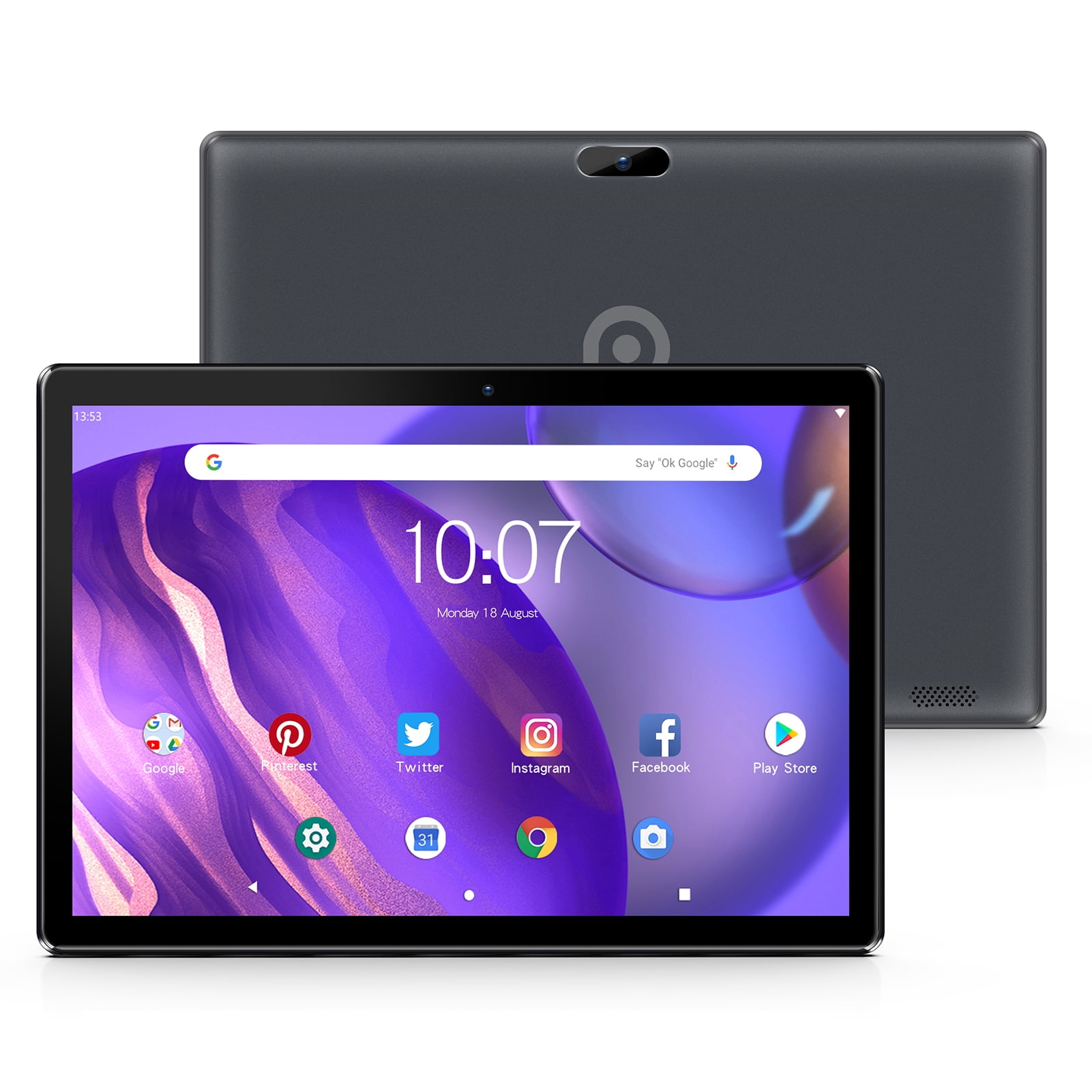 Processeur Quad Core 8,0 MP Noir 2 Go de RAM Wi-FI Tablette Android Pritom Tablette Android 9.0 OS OS 10 Pouces Bluetooth Caméra arrière Avant 32 Go de ROM Écran HD IPS Tablet PC 