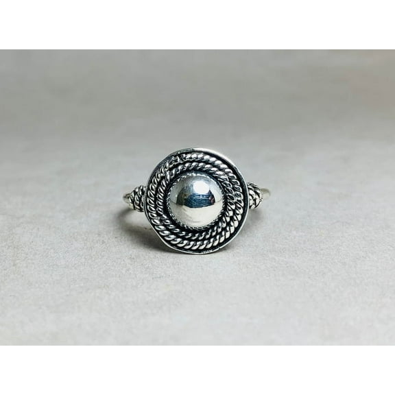 Heaven Crafts 925 Sterling Silver Dome Ring Handmade Unique Jewelry Gift For Her