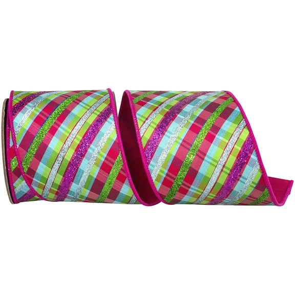 Reliant Ribbon - 94515W-222-10D, Ribbon, Fuchsia, 4 Inch, 5 Yards