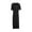Black, variant on Taylonsss Womens Casual Short Sleeve Dress Solid Knit Turn-Down Collar Casual Style