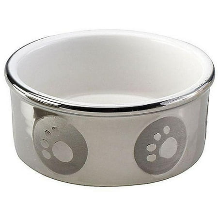 Paw Print Titanium Dog Dish 5inch