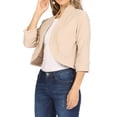 thumbnail image 2 of Women's Casual 3/4 Sleeve Bolero Open Front Cardigan Jacket, 2 of 6