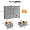 thumbnail image 4 of 2 Pack Modern 7-Drawer Dresser with Nickel Round Handles, Stylish Wood Organizer with Deep Drawers for Ample Storage Space, in Living Room, Bedroom, Entryway, Hallway, 4 of 8