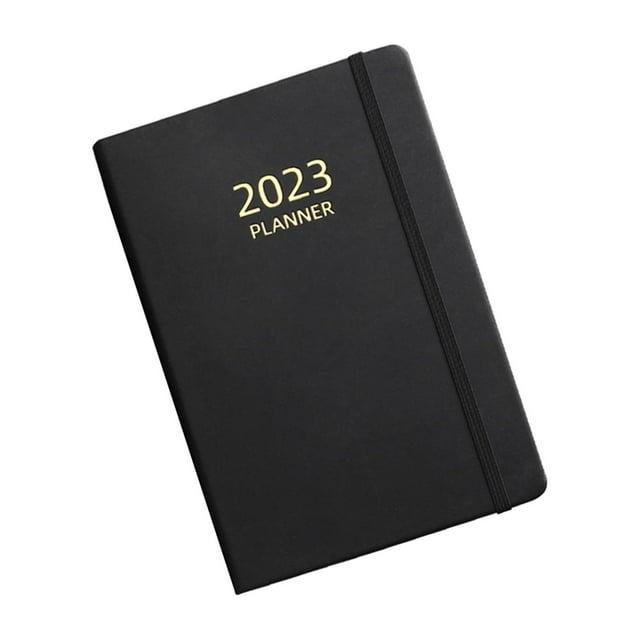 Cuaderno de diario A5 Salvador 180 hojas 360 páginas rayas horario de HÁBITOS 2023 mensual Bloc de notas Negro