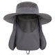 thumbnail image 1 of Sombrero para el sol de ala ancha con solapa de cuello desmontable y cubierta facial Hombres Mujeres Gorra de pesca Sombrero de viaje al aire libre Abanopi  Sombrero para el sol, 1 of 7