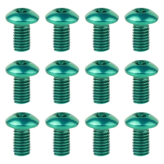 Almencla 12 Pieces Bike Brake Disc Bolts Riding Replacement Outdoor Brake Disc Screws Green