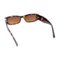 thumbnail image 6 of Womens Metal Pyramid Jewel Hinge Narrow Rectangle Retro Chic Plastic Sunglasses Tortoise - Brown, 6 of 6