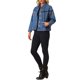 thumbnail image 2 of Chaqueta de mujer INSPIRE CHIC con cuentas y flecos, chaqueta de mezclilla de botón frontal estilo vaquero, chaqueta de jeans con borlas, talla S azul, 2 of 5