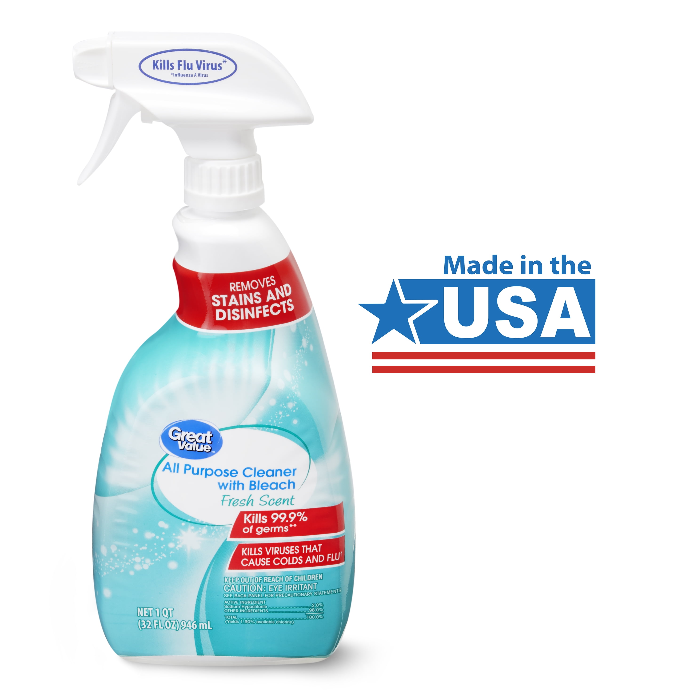 Great Value All Purpose Cleaner with Bleach, 64 fl oz