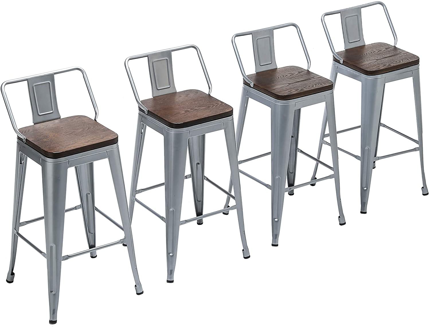 Andeworld Metal Bar Stools Set of 4 Kitchen Counter Height Barstools