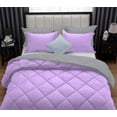 thumbnail image 6 of D.N.G. BEDDINGS 3 Piece Luxury Reversible Diamond Pattern Comforter Set Premium Super Soft, All Season 800 TC, 100% Egyptian Cotton Twin/Twin XL Size Lilac-Silver Color, 6 of 7