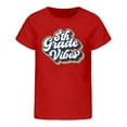 thumbnail image 4 of TIEVOSA T-Shirt d'Été à Manches Courtes pour Filles, Coupe Ample Décontractée, Col Rond, Imprimé Lettre Dessin Animé Mignon, Tee-Shirt Graphique Confortable et Respirant pour 3-10 Ans, 4 of 4