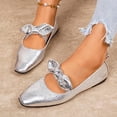 thumbnail image 5 of ShiShine Women's Mary Jane Flats Square Toe Bow Decor Slip On Comfortable Casual Work Dress Shoes, 5 of 6