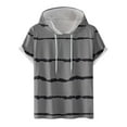 thumbnail image 1 of FAIWAD Men's Short Sleeve Hoodies Sweatshirt Striped Print Drawstring Athletic Lightweight Hoodies Tops, 1 of 4