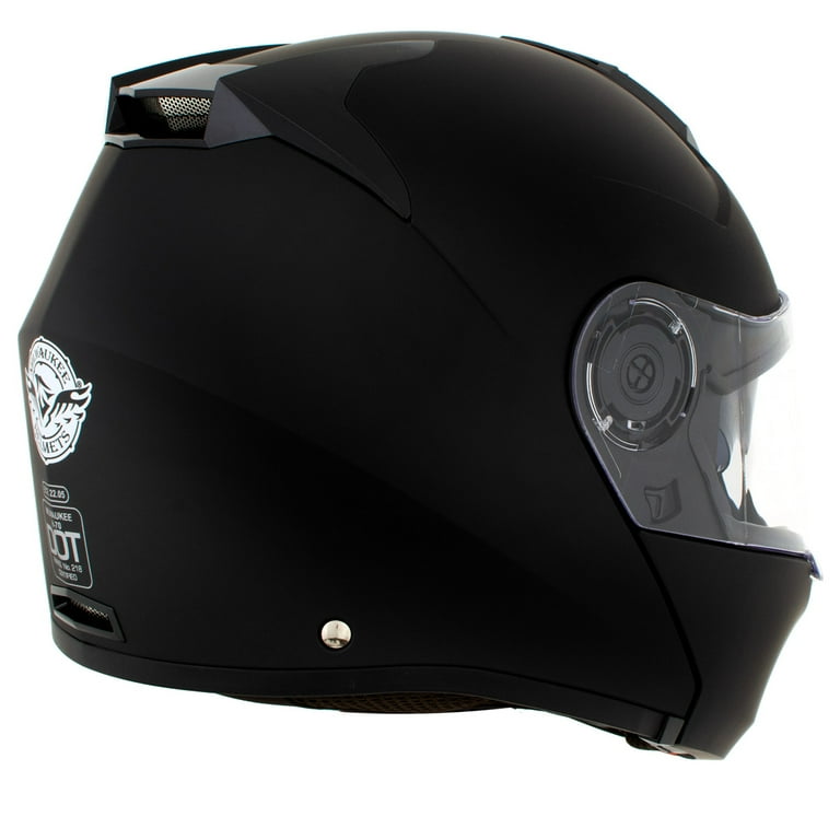 Milwaukee Helmets H7005 Flat Black Mayday Modular Motorcycle