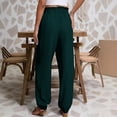 thumbnail image 4 of Kelon Women's Casual Pants, Womens Linen Pants Wide Leg Palazzo Capri Drawstring Casual Lounge Flowy Summer Beach Vacation Crop Trousers with Pockets, M, 4 of 6