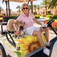 thumbnail image 3 of Golf Cart Seat Covers for 2 Seater,Sunflowers Microfiber Cart Seat Towel Blanket,Yellow Plaid Sunshine Vintage Country Bee Absorbent Breathable Non Slip Bench Seats Protector for Golf Course 51"x31", 3 of 9