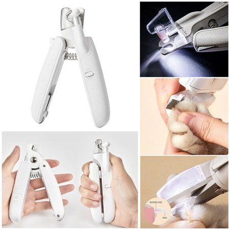 Pet Nail Clippers with LED Lights, Dog Clippers with Nail File, Non-Slip Handle Design for Indoor Pet Grooming