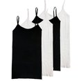thumbnail image 2 of Camisole Californienne 4 Directions Extensible Sans Couture Superposition de Base Lot de 4 (2-Noir 2-Blanc), 2 of 4