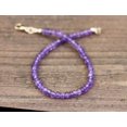 thumbnail image 2 of Amethyst 3-3.5mm Rondelle Shape Faceted Cut Beads 7 inch Gold Plated Clasp Bracelet for men, women, unisex. Link Chain Stacking Bracelet.|LINK_00294, 2 of 4