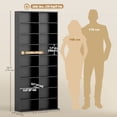 thumbnail image 2 of 9-Tier Black Media Shelf - Adjustable CD & DVD Storage Rack | 68.9" Tall | Living Room, Office & Entryway Organization, 2 of 7