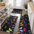 thumbnail image 2 of Black Butterfly Colorful Wings Pattern Kitchen Rugs Sets Of 3,Kitchen Runner Rugs Non Skid Washable,Decorative Kitchen Floor Mats for Kitchen,Sink,Laundry,17"x30"+ 17"x47" + 17"x59", 2 of 6