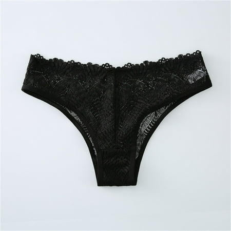 DondPO Womens Underwear Panties for Women Women s Stretch Bikini Panty Lace Trim 4 Colors Comfy Sexy Underwear Lingerie for Women Seamless Underwear Cotton Underwear Black L