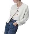 thumbnail image 5 of KelaJuan Women's Spring Autumn Casual Coat Solid Color Long Sleeve Crewneck Single-breasted Jacket with 2 Pockets, 5 of 6
