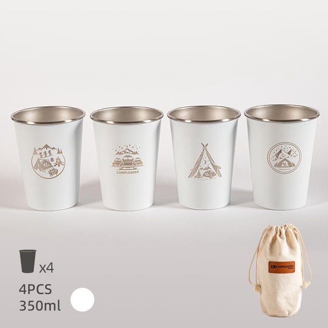 Taza de acero inoxidable de 4 piezas/paquete, cerveza de metal/café/taza de té/taza de Cola Tazas de acero inoxidable