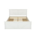 thumbnail image 4 of iRerts Queen Bed Frame with Headboard, Solid Wood Queen Platform Bed Frame with Storage Drawers, Slats Support and Support Legs, Modern Queen Size Bed Frame No Box Spring Needed for Bedroom, White, 4 of 10