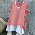 thumbnail image 3 of yunLCZ Classic-Fit Long-Sleeve Dress Women'S Solid Color Loose Plus Size Short Sleeve Texture Dress Shirt, 3 of 3