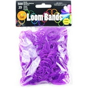 Midwest Design GLB506-81 Gel Loom Bands Value Pack 500 Bands & 25 Clips/Pkg-Purple Gel