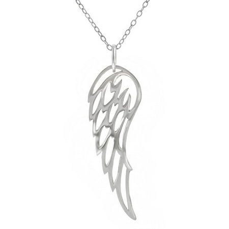 Brinley Co. Sterling Silver Angel Wing Pendant, 18"