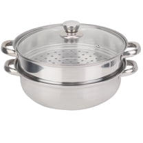 2-Tier Stainless Steel Steamer Pot - 27cm Double Layer Cooker