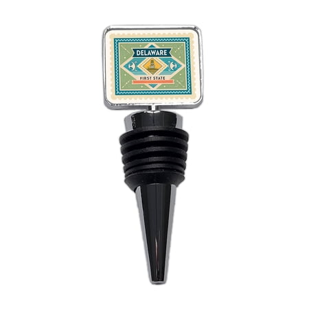 Delaware DE First State Travel Vacation Stamp Wine Bottle Stopper Cap Plug