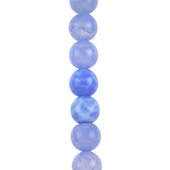 12 Pack: Blue Dyed Fire Agate Round Beads - 8mm by Bead Landing
