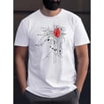 thumbnail image 1 of Camiseta informal y cómoda de manga corta con estampado de corazón de nerd y tráfico. Ideal para uso diario, primavera/verano, para adultos, hombres, mujeres, adolescentes y jóvenes., 1 of 5
