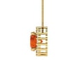 thumbnail image 3 of Clara Pucci 18K Yellow Solid Hypoallergenic Gold 1.16Ct Red Zircon Round Brilliant Cut Halo Designer Necklace Pendant For April, 3 of 7