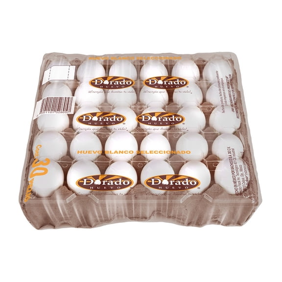 Huevo blanco Dorado 30 pzas