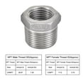 thumbnail image 6 of Uxcell Reducer Hex Bushing 304 Stainless Steel 3/4NPT Male to 1/2NPT Female 2Pcs, 6 of 6