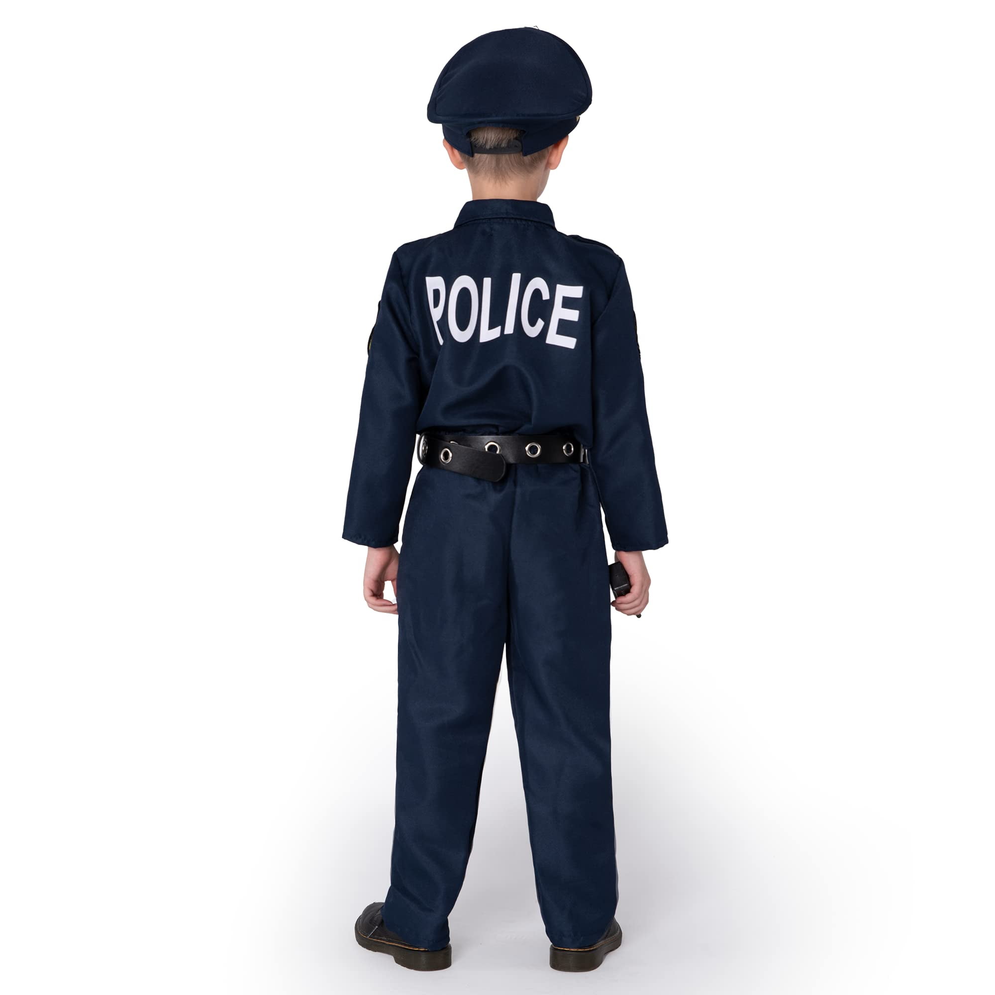 Cocojeci Boys Dress up Trunk Costumes Set,15pcs Pretend Role Play Set  Fireman, Police, Construction Worker Costume with Accessories for Kids Ages  3-7
