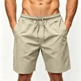thumbnail image 4 of Mens Hiking Fishing Shorts Elastic Drawstring Waist with Pockets Outdoor Travel Short Pants Dad Gifts, 4 of 4