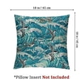 thumbnail image 4 of Seagulls Decorative Throw Pillow Case, Waves Flowing Water River Sketchy Birds Ornamental Swirl Doodle Style Art, Cushion Cover for Couch Living Room Car, Teal Grey Mint, 4 of 7