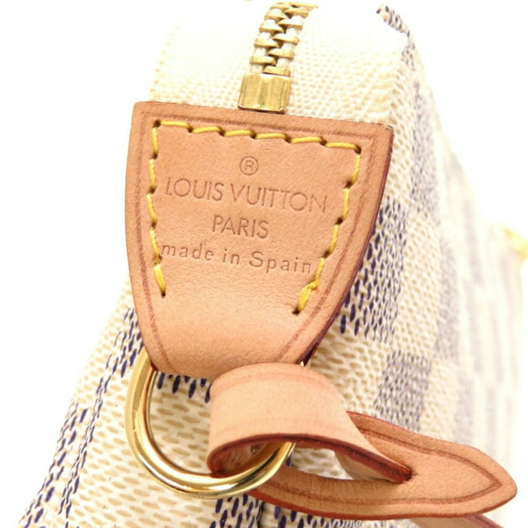 Authenticated Used Louis Vuitton Damier Azur Pochette Accessoires N51986 Bag  White 
