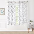 thumbnail image 3 of Pinewave Double Layers Sheer Curtains for Living Room White -Grey Embroidery Flowers,Grommet Top Drapes 38"Wx54"L,2Pcs, 3 of 6