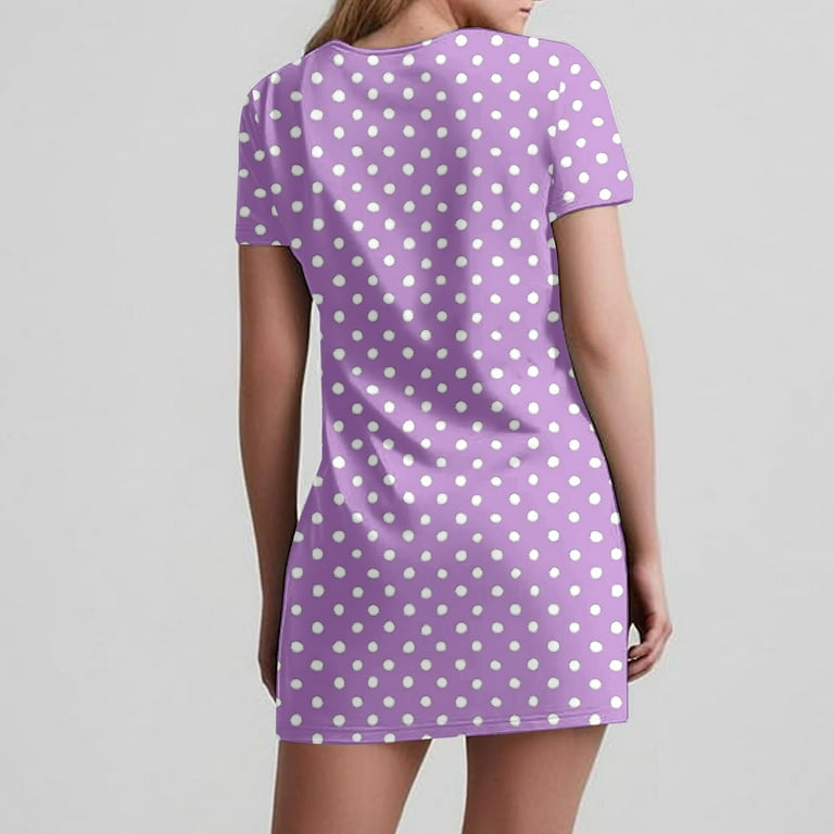 strapless open back dress Purple Polka Dots Dress KOSARA – EUG Fashion main image 1