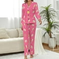 thumbnail image 2 of Top-kevin Women Long Sleeve Pajama Set Comfy Pjs Sets Champagne Bottles Glasses Stars 2 Piece Lounge Set, 2 of 12
